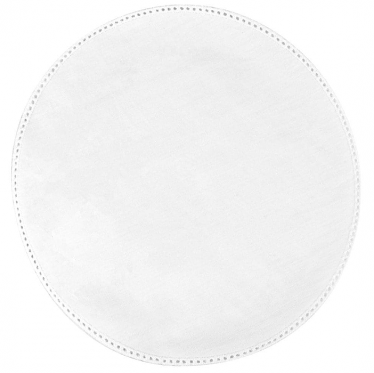 Mat or doily centre in white cotton with spoked edge